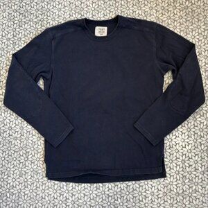 Men's Buck Mason Field-Spec Rugby Crew Long Sleeve Shirt in Navy, Size S